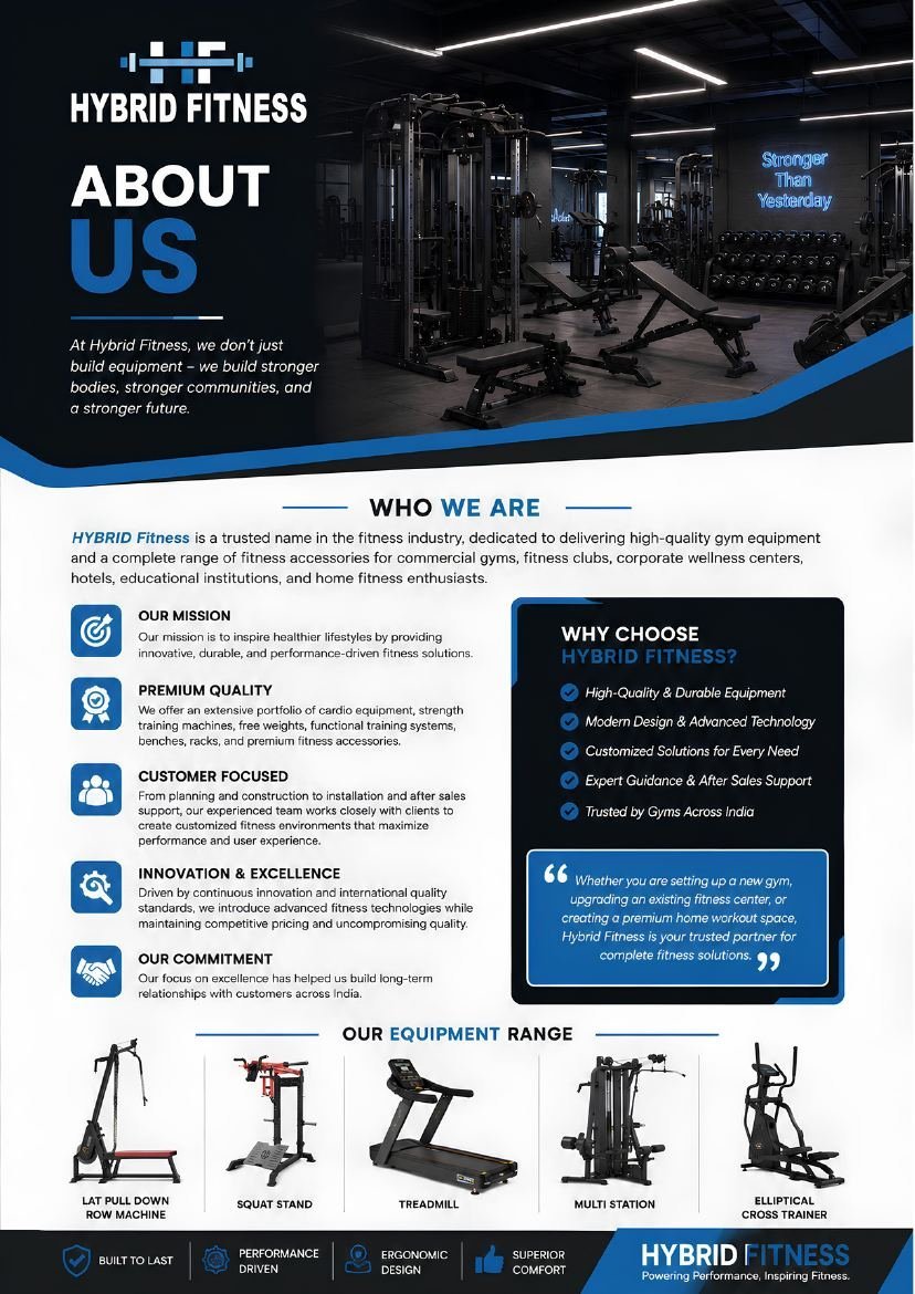Hybrid Fitness gym equipment showroom